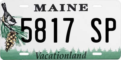 ME license plate 5817SP