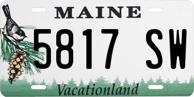 ME license plate 5817SW