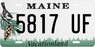 ME license plate 5817UF