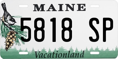 ME license plate 5818SP