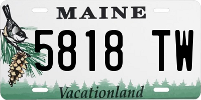 ME license plate 5818TW