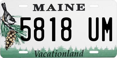 ME license plate 5818UM
