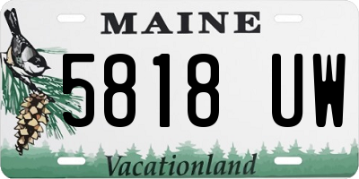 ME license plate 5818UW