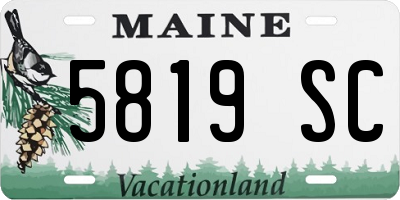 ME license plate 5819SC