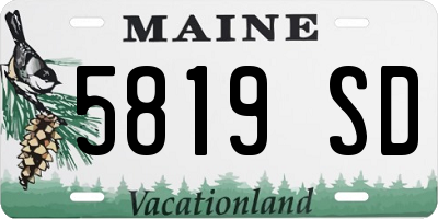 ME license plate 5819SD