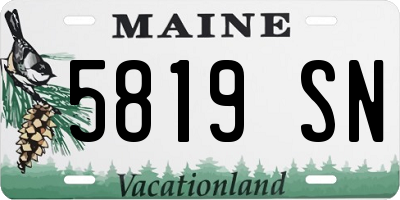 ME license plate 5819SN