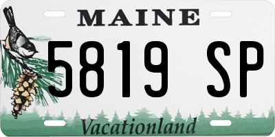 ME license plate 5819SP