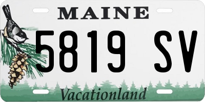 ME license plate 5819SV