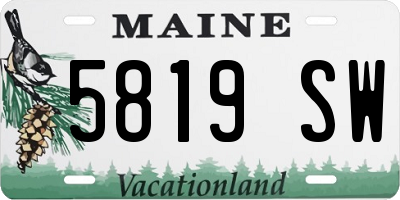 ME license plate 5819SW