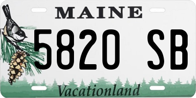 ME license plate 5820SB