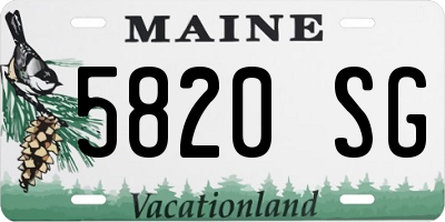 ME license plate 5820SG