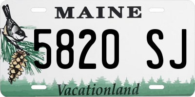 ME license plate 5820SJ