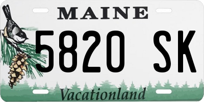 ME license plate 5820SK
