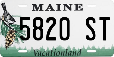 ME license plate 5820ST