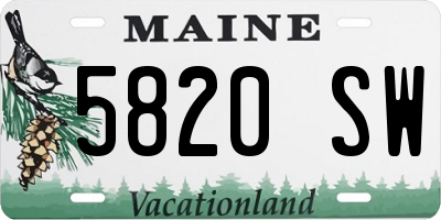 ME license plate 5820SW