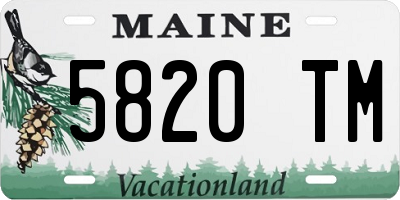 ME license plate 5820TM