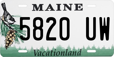 ME license plate 5820UW