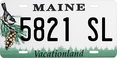 ME license plate 5821SL