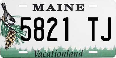 ME license plate 5821TJ