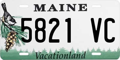 ME license plate 5821VC