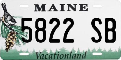 ME license plate 5822SB