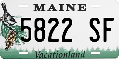 ME license plate 5822SF