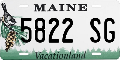 ME license plate 5822SG