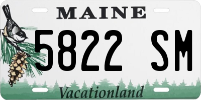 ME license plate 5822SM