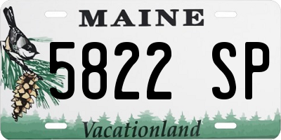 ME license plate 5822SP