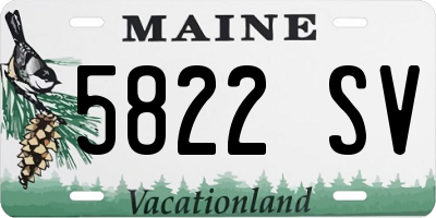 ME license plate 5822SV