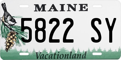 ME license plate 5822SY