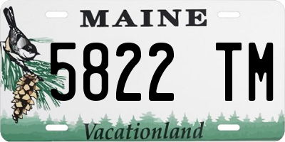 ME license plate 5822TM