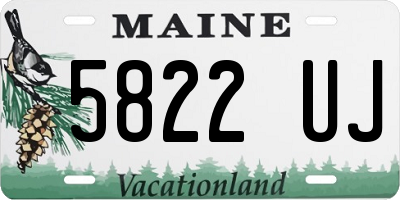 ME license plate 5822UJ