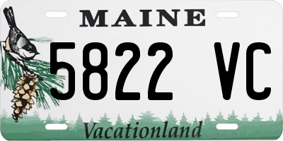 ME license plate 5822VC