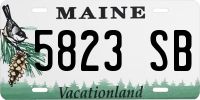 ME license plate 5823SB