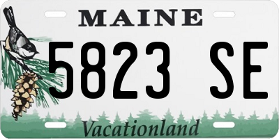 ME license plate 5823SE