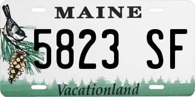 ME license plate 5823SF