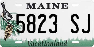ME license plate 5823SJ