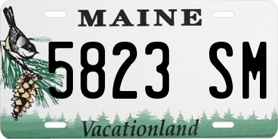 ME license plate 5823SM