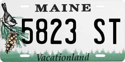 ME license plate 5823ST