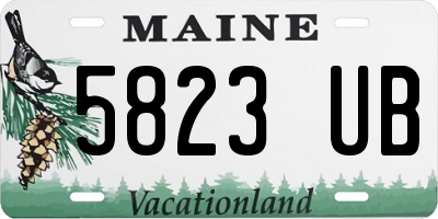 ME license plate 5823UB