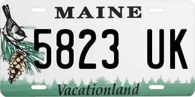 ME license plate 5823UK