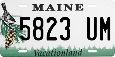ME license plate 5823UM