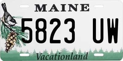 ME license plate 5823UW