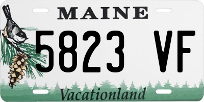 ME license plate 5823VF