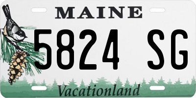 ME license plate 5824SG