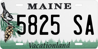 ME license plate 5825SA