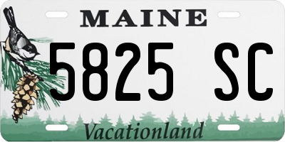 ME license plate 5825SC