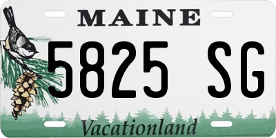 ME license plate 5825SG