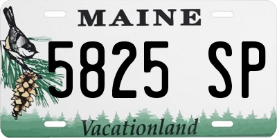 ME license plate 5825SP